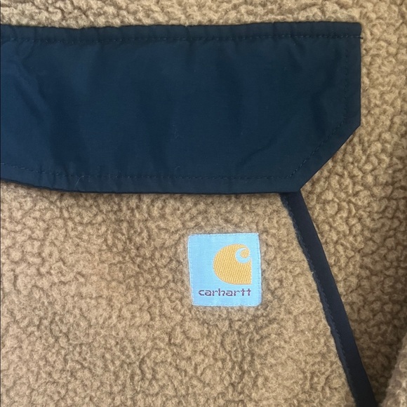 Carhartt Tan Sherpa Pullover with Black Trim - Picture 2 of 4